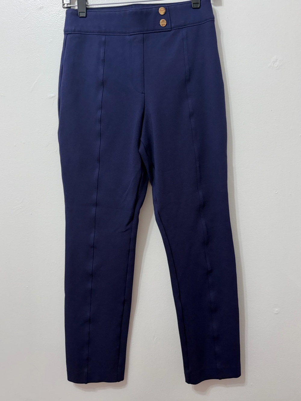 SPANX Navy High-Waist Ponte Ankle Pants